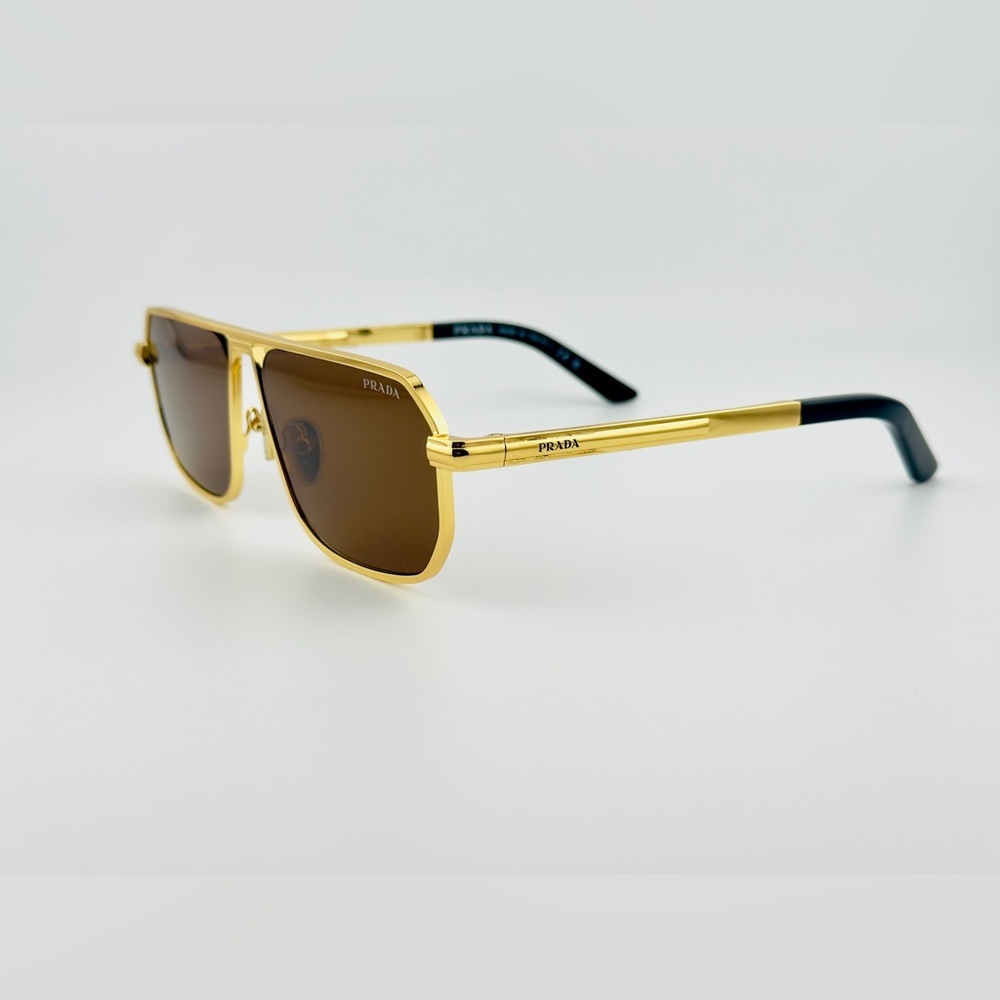 Prada Gold and Brown Sunglasses - Picture 4 of 15